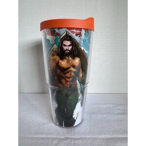 Tervis Tumblr 24 Oz Clear AquaMan Warner Brothers Orange Lid